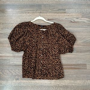 Madewell Leopard Print Short Sleeve Top